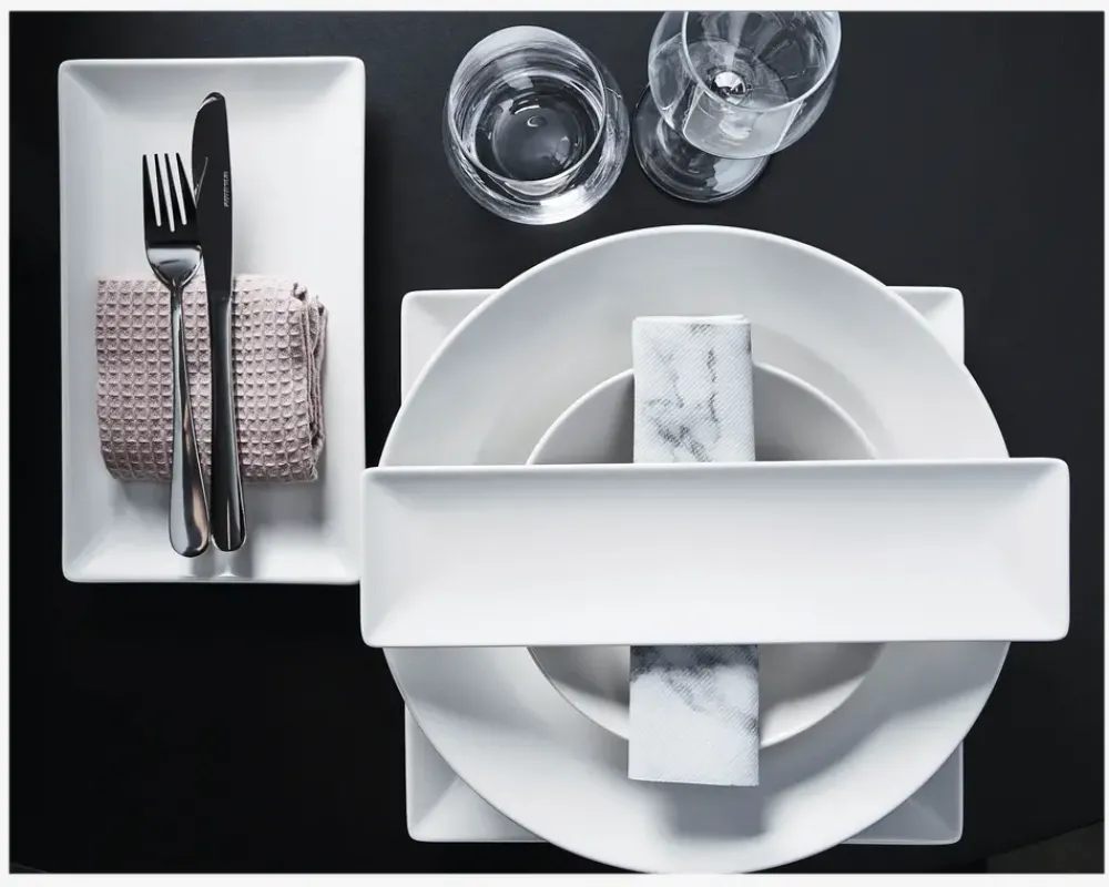 Outlet Daells Bolighus Quadro Tallerken Rektangulær 25x15 cm Hvid