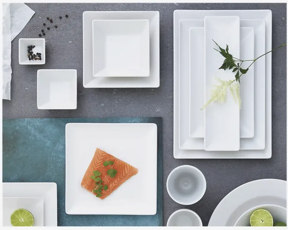 Outlet Daells Bolighus Quadro Tallerken Rektangulær 25x15 cm Hvid