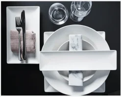 Discount Daells Bolighus Quadro Tallerken Rektangulær 30x8 cm Hvid