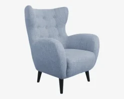 Best Daells Bolighus Øreklapstol Inkl. Fodskammel Blå