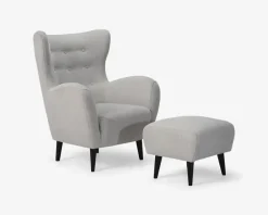 Daells Bolighus Øreklapstol Inkl. Fodskammel Beige