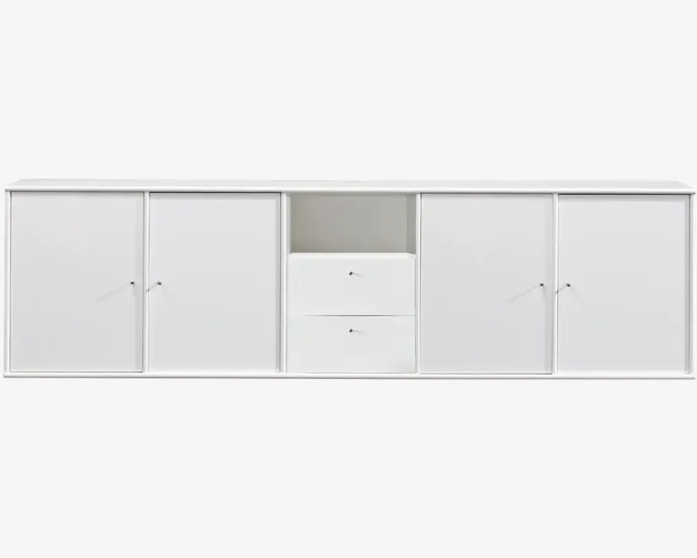 Online Daells Bolighus Reol Mistral 5 Sekt. m/4 Døre og 2 Skuffer Hvid