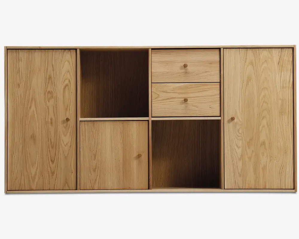 Best Daells Bolighus Reolopstilling med døre og skuffer olieret Eg