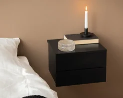 New Daells Bolighus Sengebord Avignon med 2 skuffer Sort