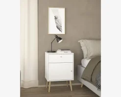 Outlet Daells Bolighus Sengebord Bodo i hvid