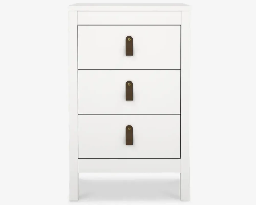 Best Daells Bolighus Sengebord Madrid hvid med 3 skuffer