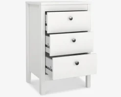 Best Daells Bolighus Sengebord Madrid hvid med 3 skuffer