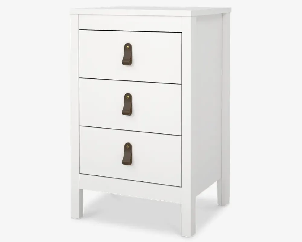 Best Daells Bolighus Sengebord Madrid hvid med 3 skuffer