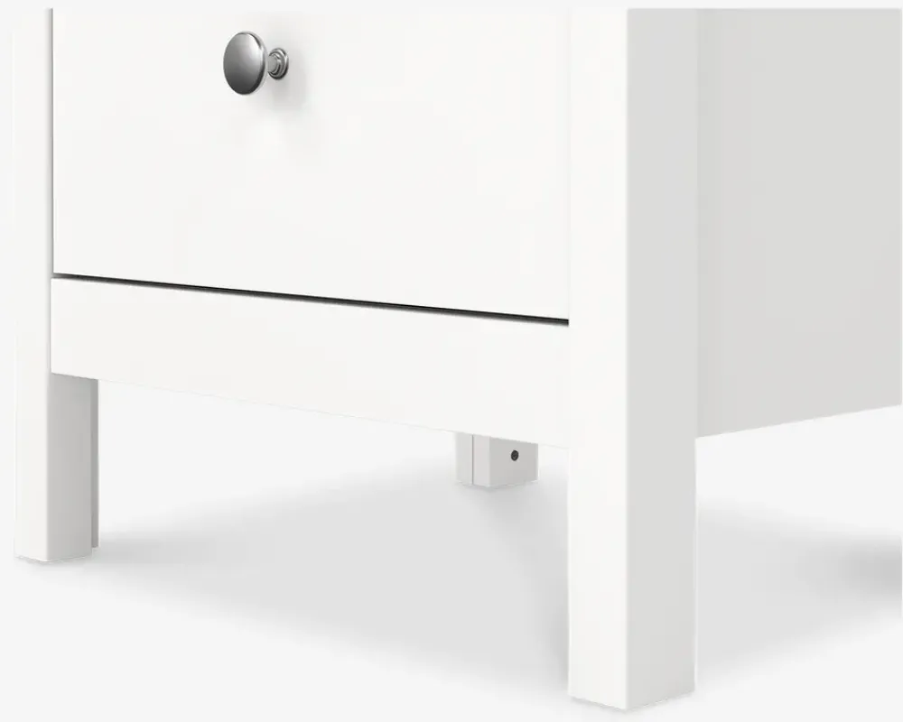 Best Daells Bolighus Sengebord Madrid hvid med 3 skuffer