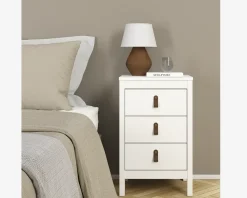 Best Daells Bolighus Sengebord Madrid hvid med 3 skuffer