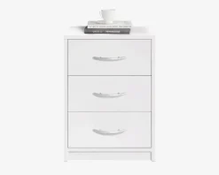 Daells Bolighus Sengebord Pepe med 3 skuffer hvid