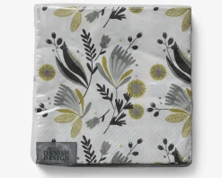 Best Daells Bolighus Servietter brun blomster 33x33 cm