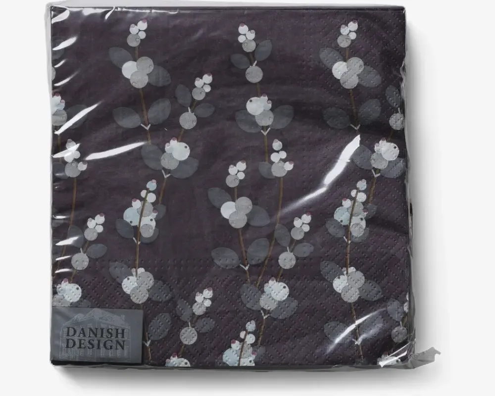 Hot Daells Bolighus Servietter mørk blomster 33x33 cm
