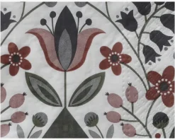 Sale Daells Bolighus Servietter rosa blomster 33x33 cm