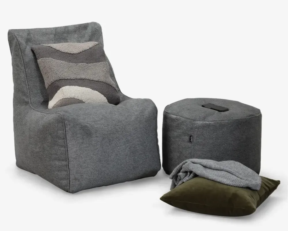 Online Daells Bolighus Sækkestol Pazzel møbelstof Grå