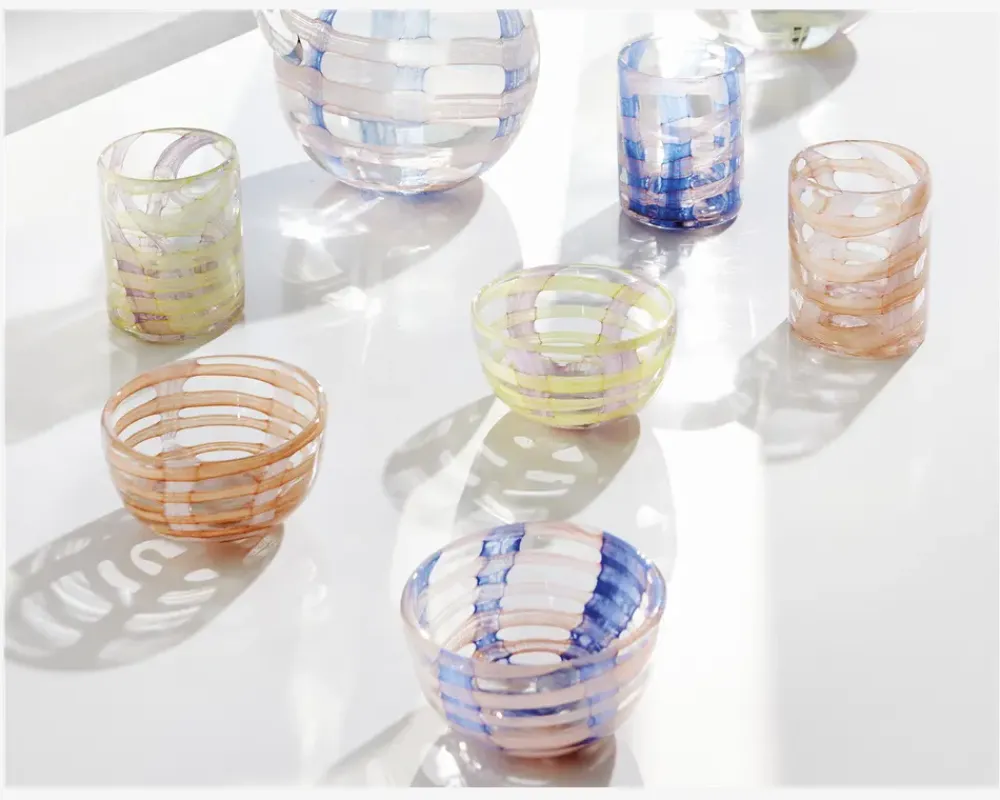 Hot Daells Bolighus Skål Mønster Blå/Orange Ø.12 cm Blå, Orange