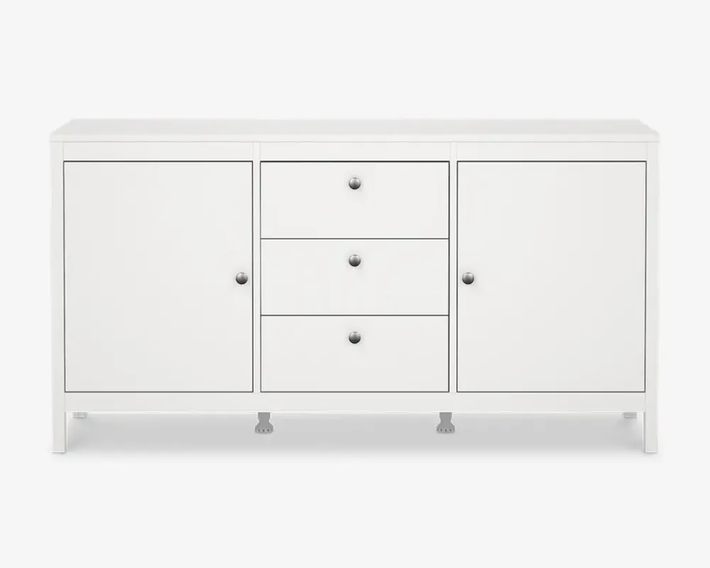 Clearance Daells Bolighus Skænk Madrid hvid med 3 skuffer