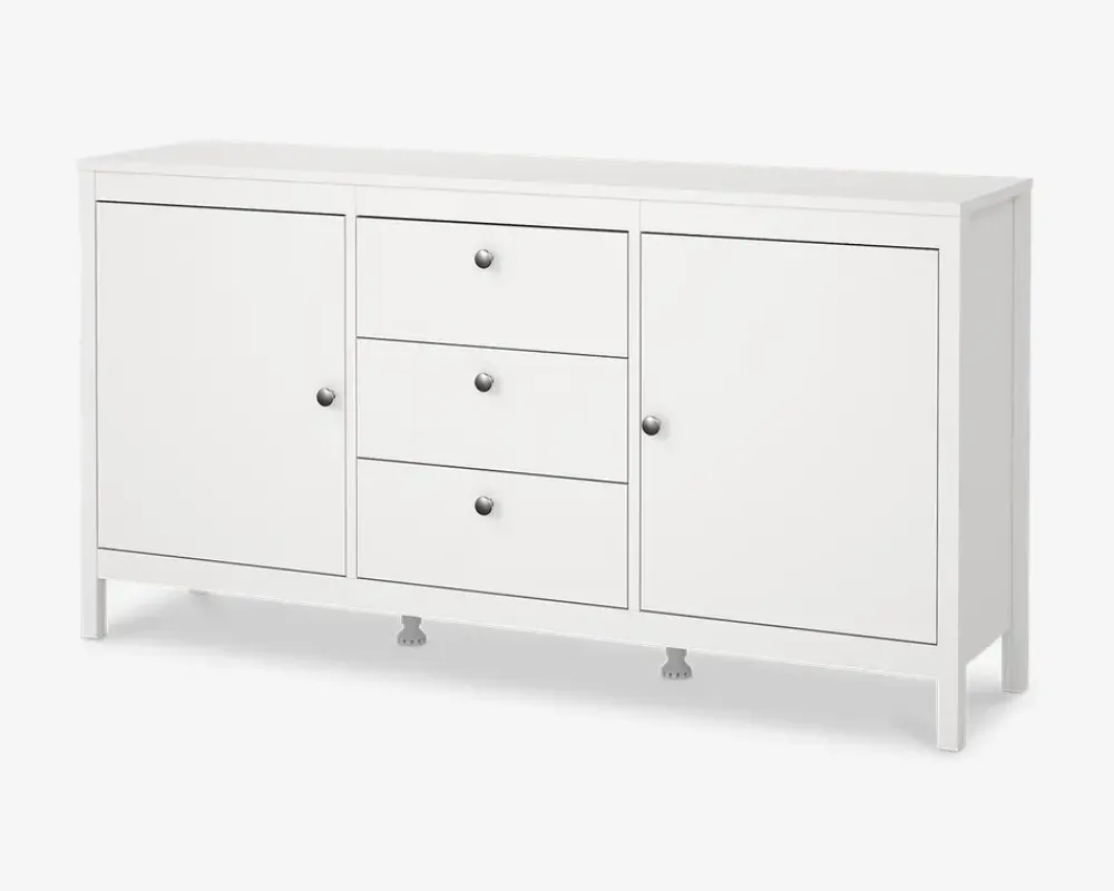 Clearance Daells Bolighus Skænk Madrid hvid med 3 skuffer