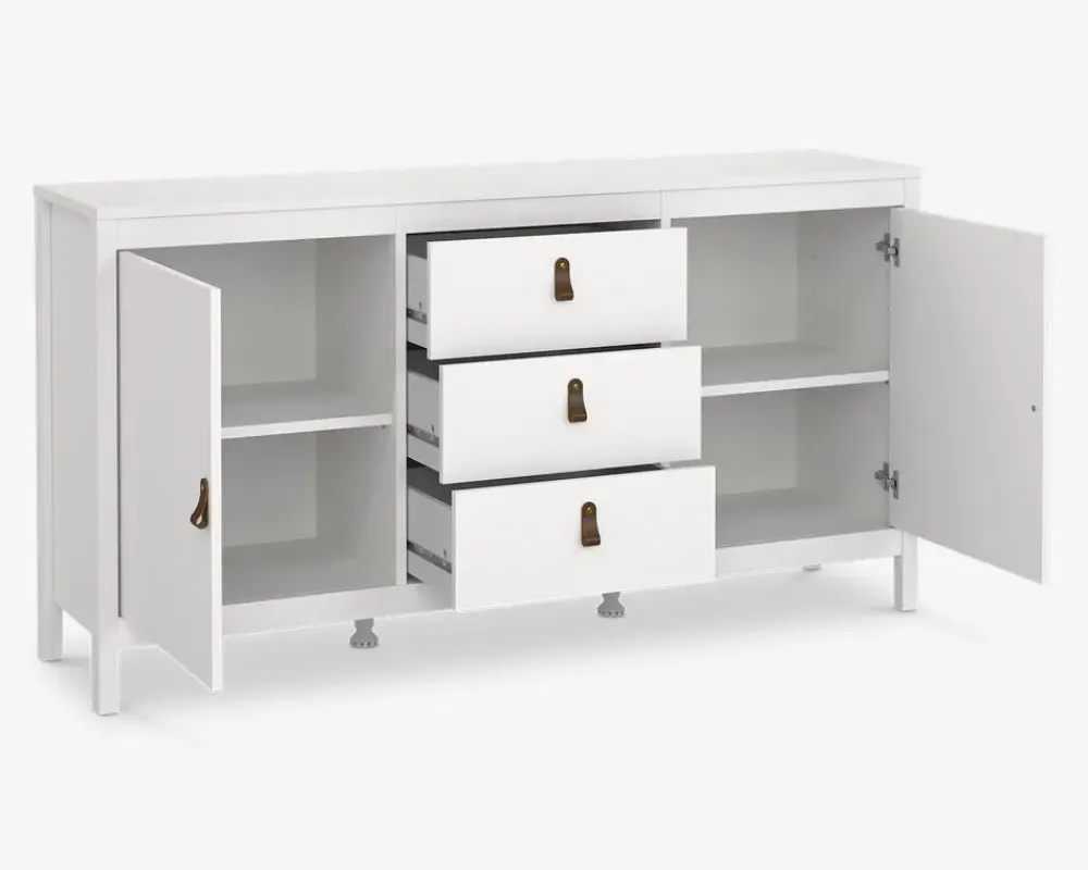 Clearance Daells Bolighus Skænk Madrid hvid med 3 skuffer