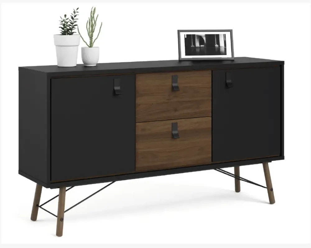 Daells Bolighus Skænk Ry B. 150 cm sort/valnød