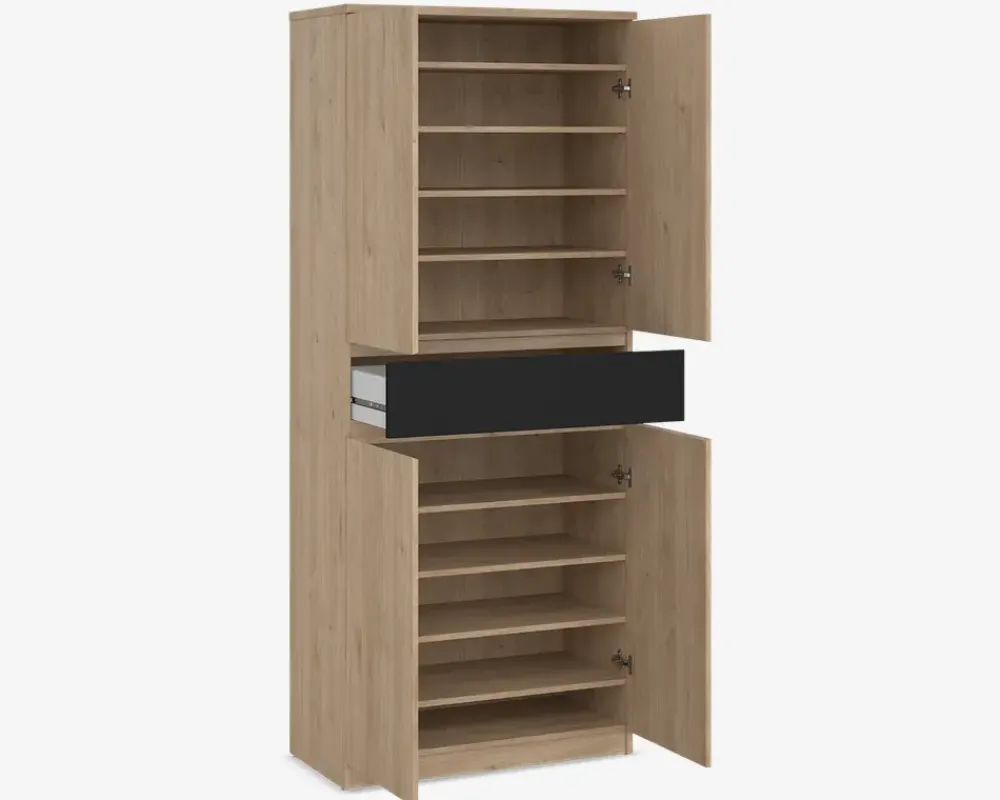 New Daells Bolighus Skoskab Naia eg/sort H. 191,7 cm