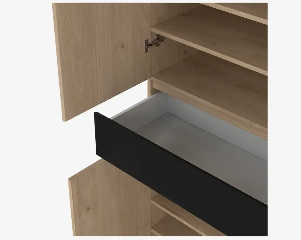 New Daells Bolighus Skoskab Naia eg/sort H. 191,7 cm