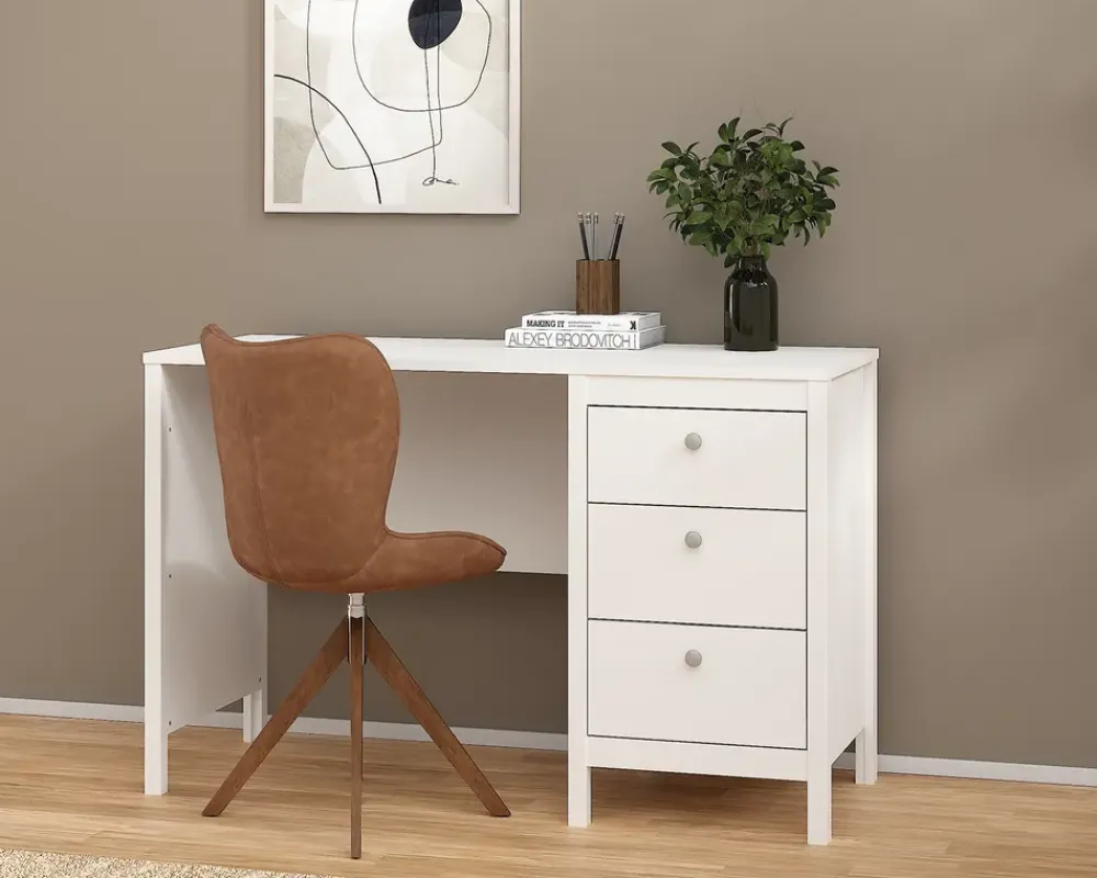 New Daells Bolighus Skrivebord Madrid kunstfiner Hvid