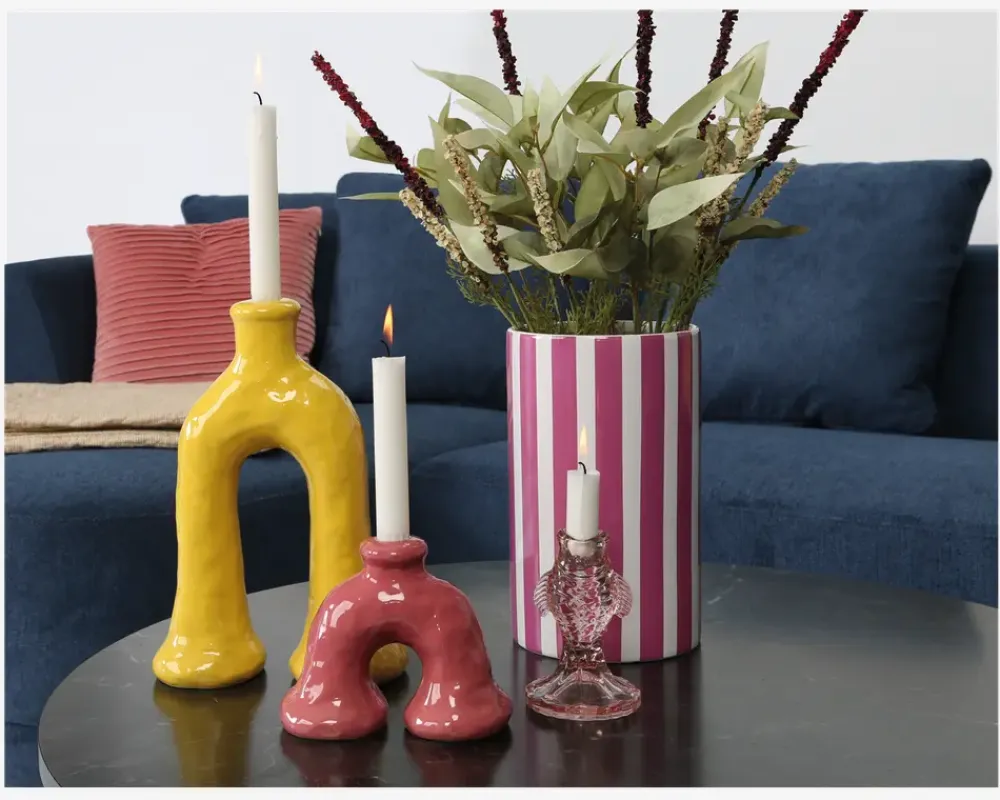 Online Daells Bolighus Skulptur Lysestage H.12,5 cm Rosa