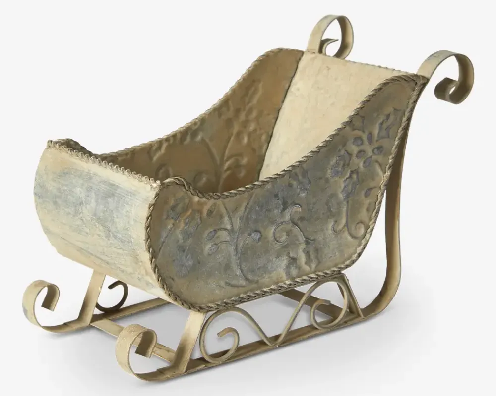 Online Daells Bolighus Slæde deko grå zink H.13 cm