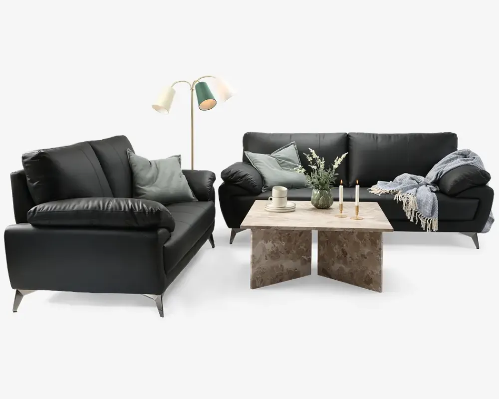 Hot Daells Bolighus Sofa 2 Pers. kunstlæder/PU Sort