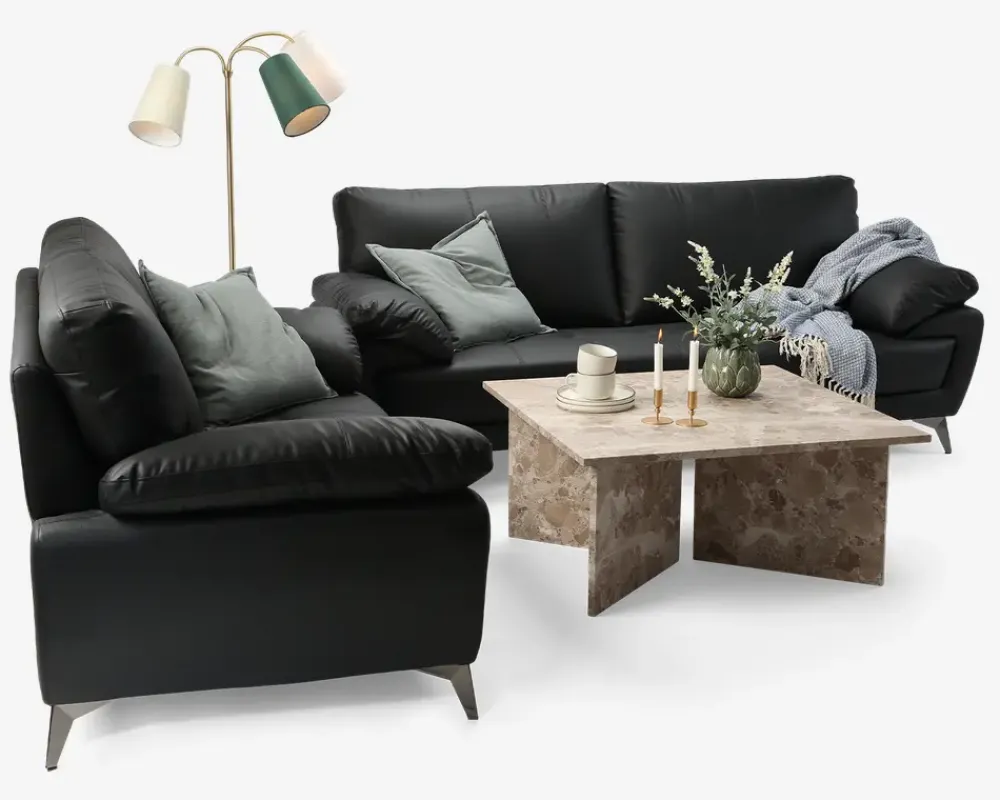 Hot Daells Bolighus Sofa 2 Pers. kunstlæder/PU Sort