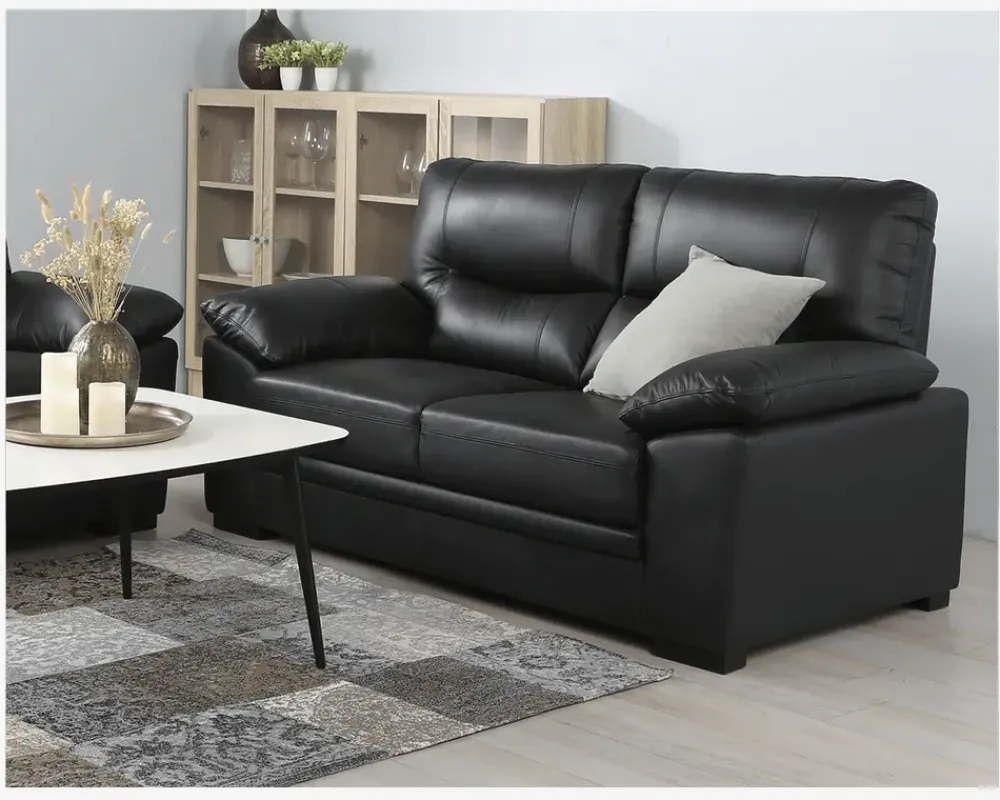 Hot Daells Bolighus Sofa 2 Pers. Sort Læder