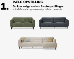 Outlet Daells Bolighus Sofa Halifax 2 Pers. Stofgr. 1