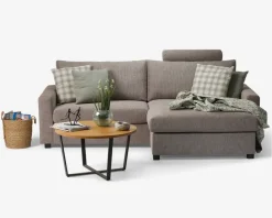 Daells Bolighus Sofa m/Chaiselong Grå/Beige Møbelstof