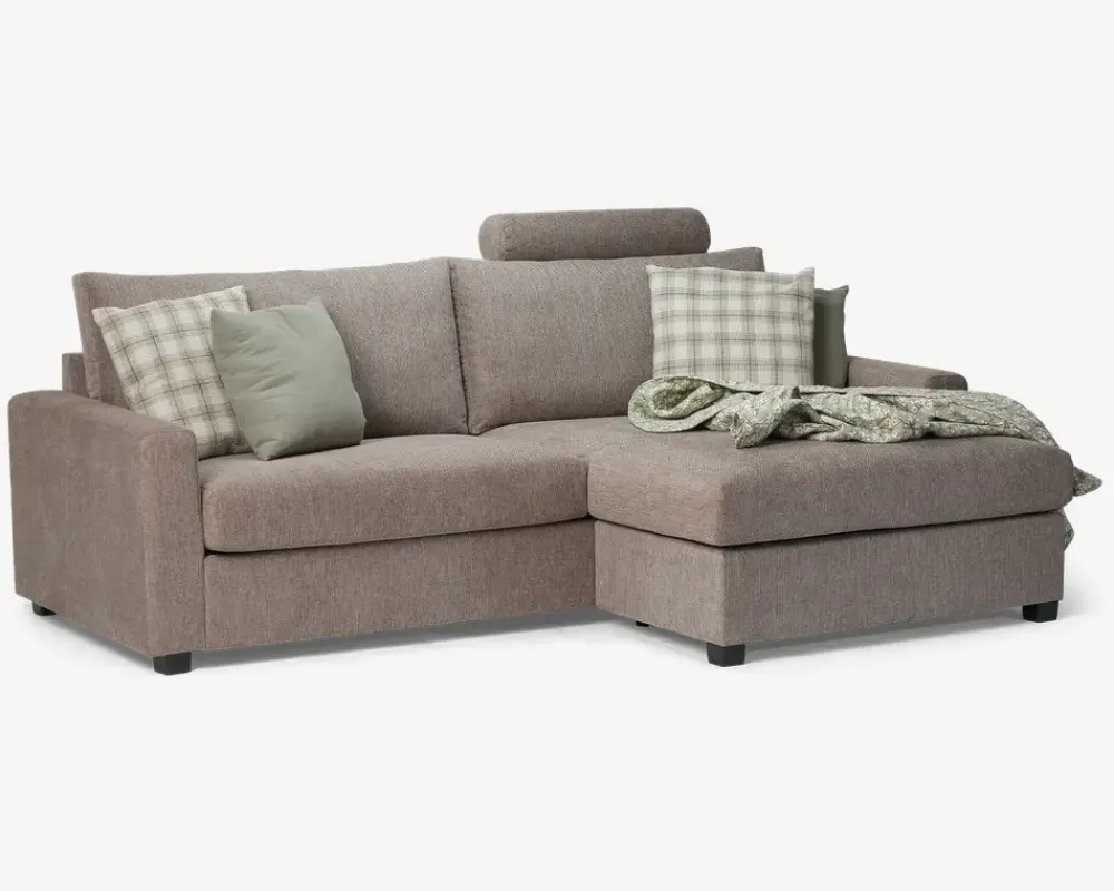 Daells Bolighus Sofa m/Chaiselong Grå/Beige Møbelstof