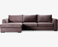 New Daells Bolighus Sofa med chaiselong brun fløjl venstre