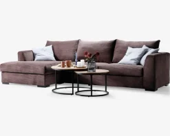 New Daells Bolighus Sofa med chaiselong brun fløjl venstre