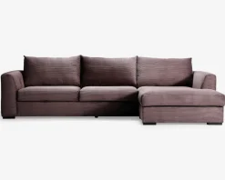 Hot Daells Bolighus Sofa med chaiselong brun fløjl højre