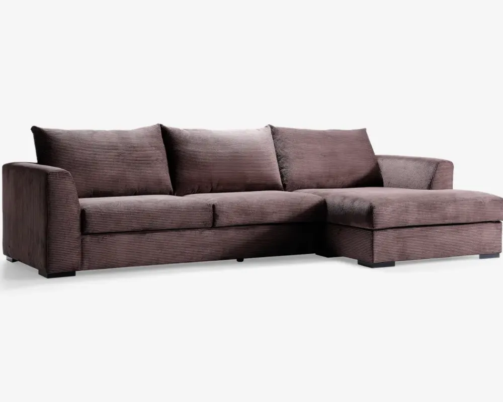 Hot Daells Bolighus Sofa med chaiselong brun fløjl højre