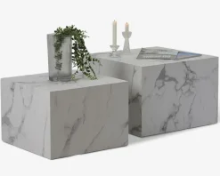 New Daells Bolighus Sofabord Dice Marmorlook Hvid