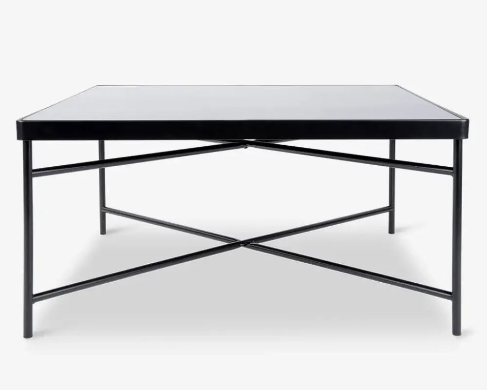 Outlet Daells Bolighus Sofabord sort/glas 80x80 cm