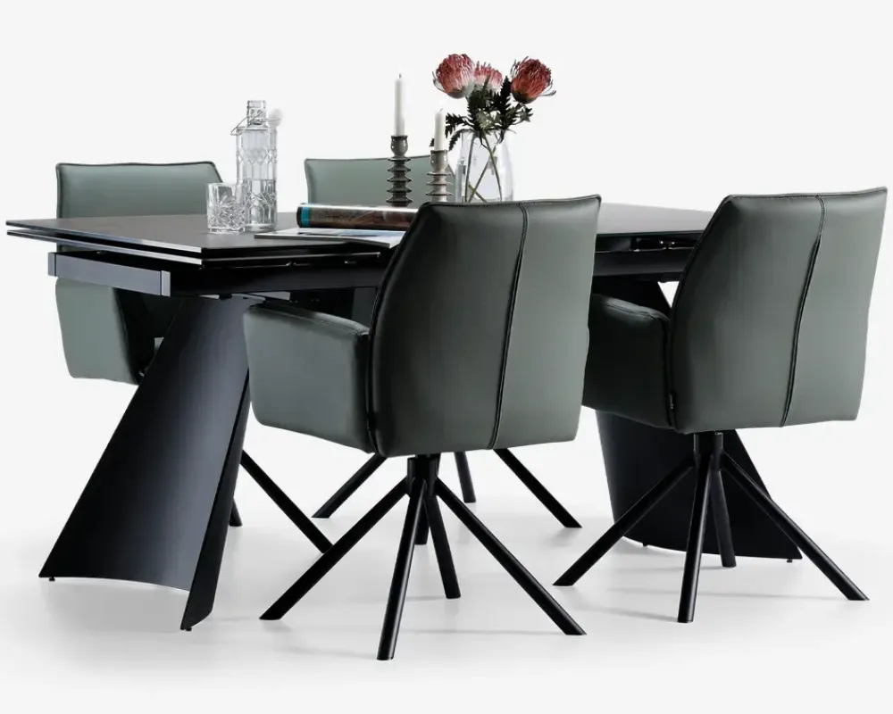 Daells Bolighus Spisebord i glas/keramik med udtræk