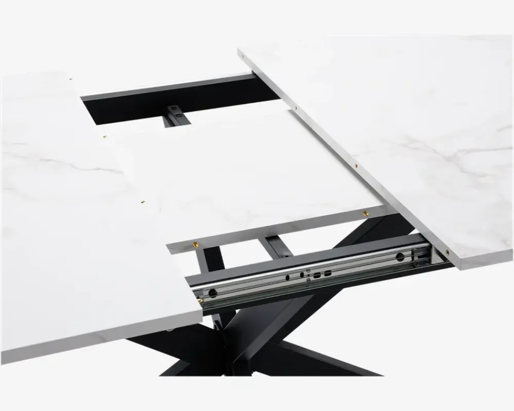 Discount Daells Bolighus Spisebord Inkl. 1 tillægsplade hvid/sort