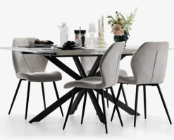 Discount Daells Bolighus Spisebord Inkl. 1 tillægsplade hvid/sort