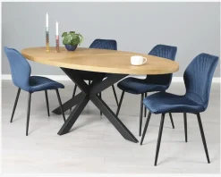 Online Daells Bolighus Spisebordsstol i velour Blå