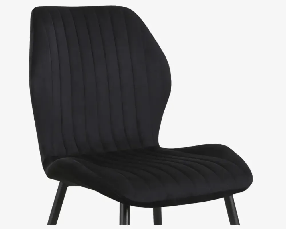 Online Daells Bolighus Spisebordsstol i velour Sort