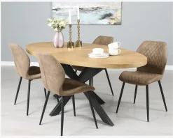 Online Daells Bolighus Spisebordsstol med antikt look på stoffet Brun