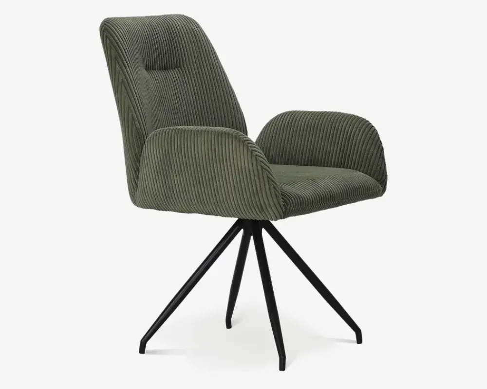 Outlet Daells Bolighus Spisebordsstol med armlæn i grøn