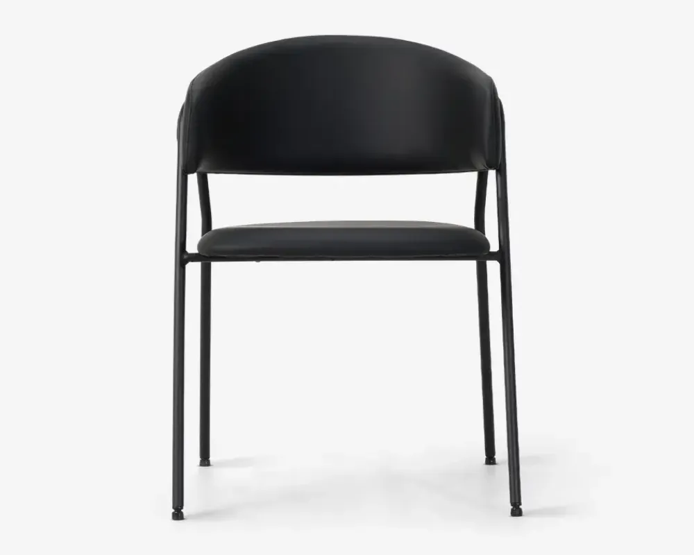 Clearance Daells Bolighus Spisebordsstol med armlæn i sort kunstlæder