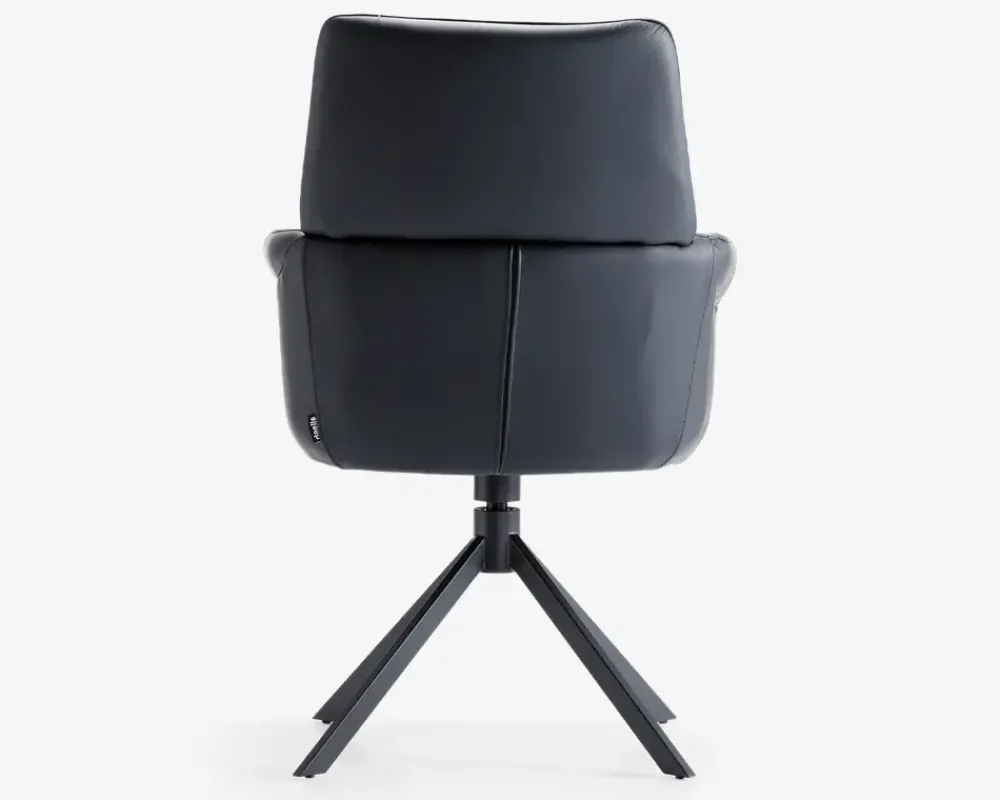 Sale Daells Bolighus Spisebordsstol med armlæn i sort læder